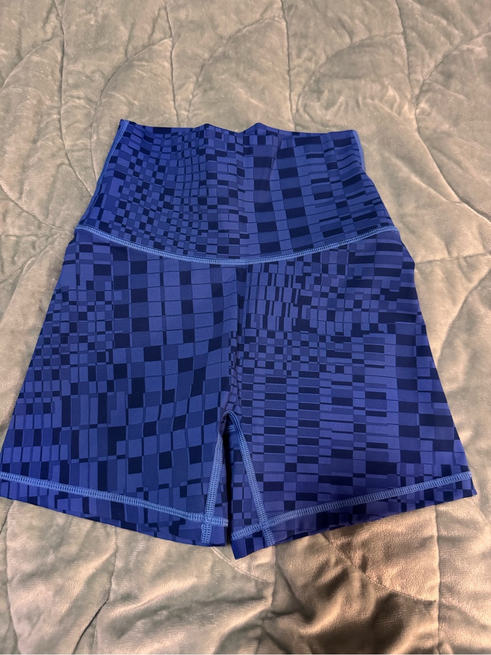aerie High-Waist Blue Geometric Bike Shorts size XS